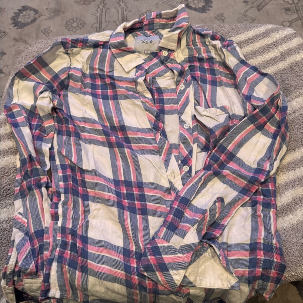 Plaid Button-Up Shirt - Multicolor
